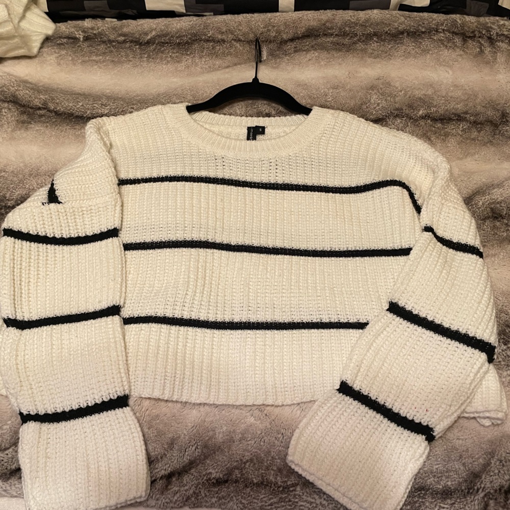 Cropped striped sweater
